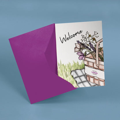 ‘Picnic Basket’ Personalised Corporate Branded Welcome Greeting Cards image 2