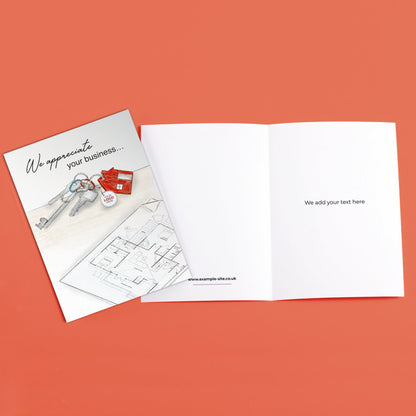 Keys & Floorplan' Personalised Corporate Branded Property Greeting Cards image 3