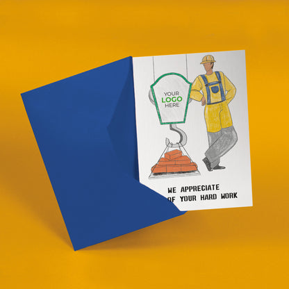 Crane, Bricks & Builder’ Personalised Corporate Branded Trades People Greeting Cards image 2