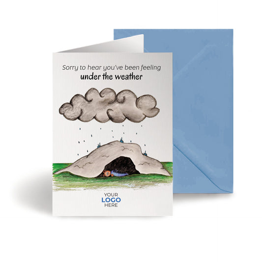 ‘Under the Weather’ Personalised Corporate Branded Get Well Soon Greeting Cards image 0