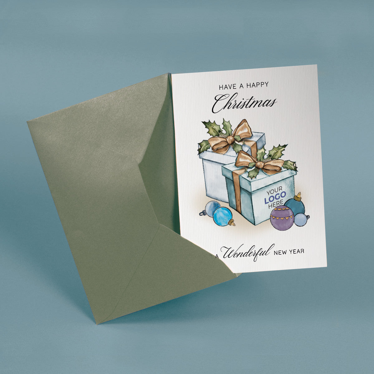 ‘Christmas Gifts' Personalised Company Christmas Cards image 1