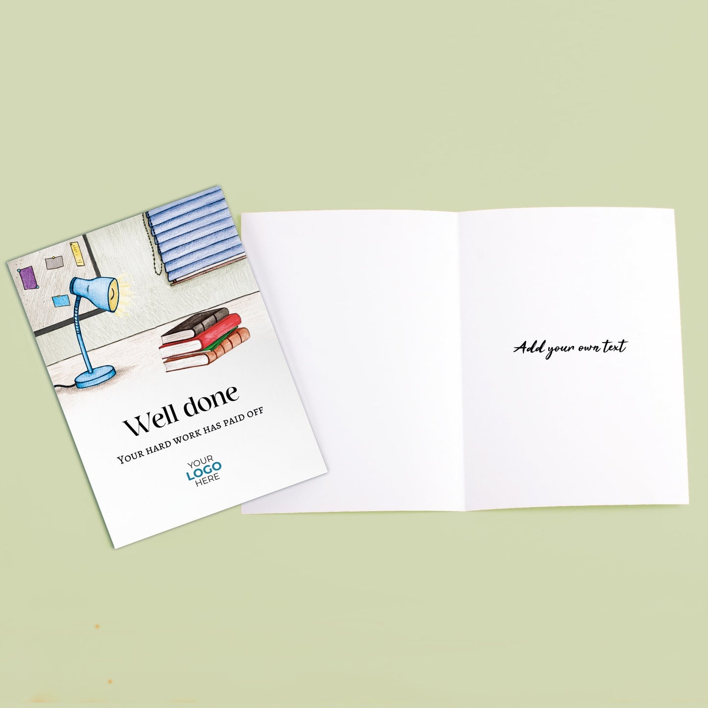 ‘Study Desk’ Personalised Corporate Branded Education Greeting Cards image 2