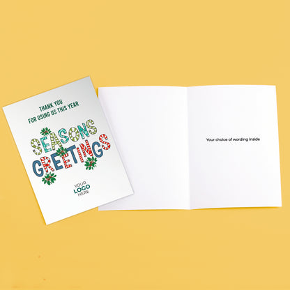 ‘Seasons Greetings Lettering' Personalised Company Christmas Cards image 3