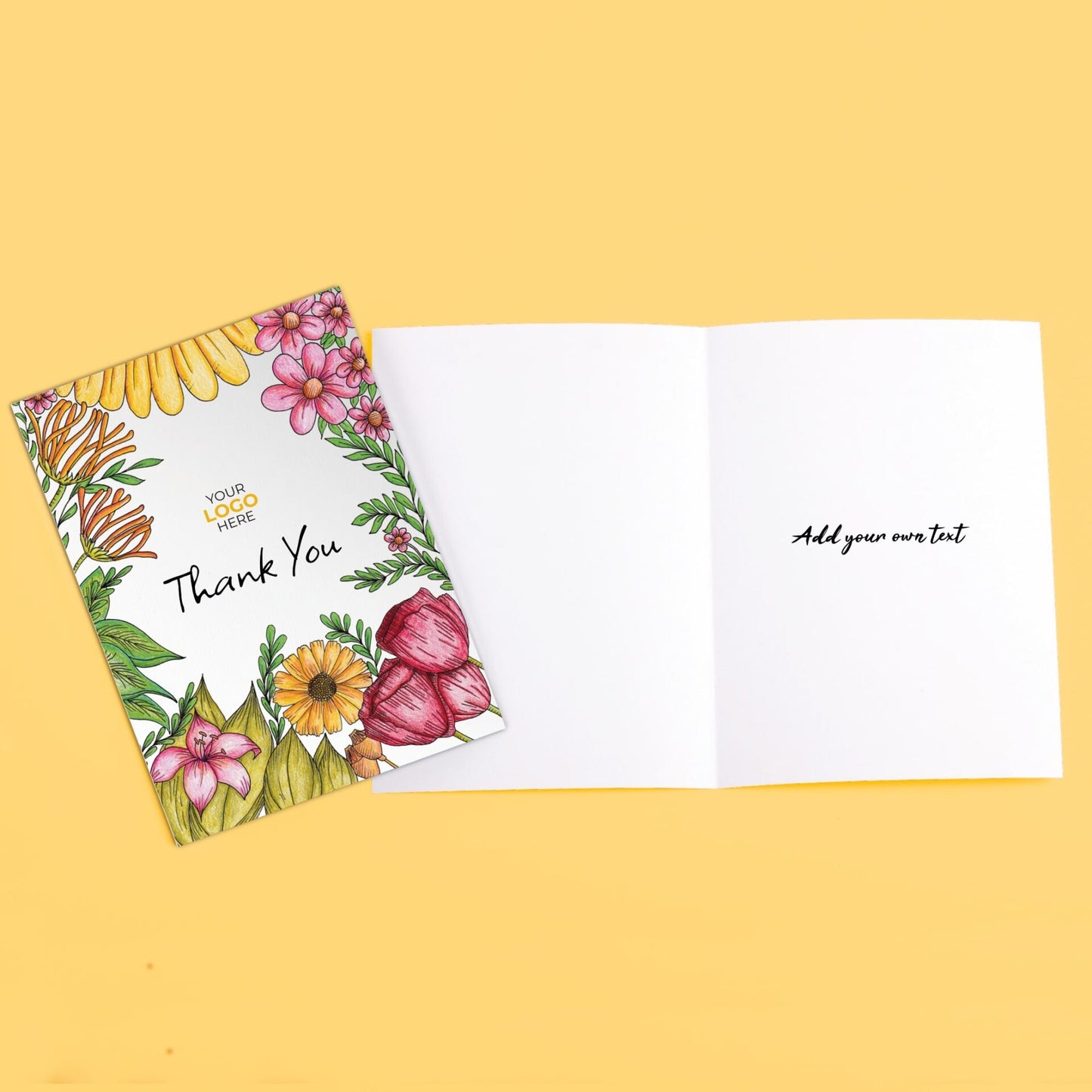 Floral Garden' Personalised Corporate Branded Floral Greeting Cards image 3