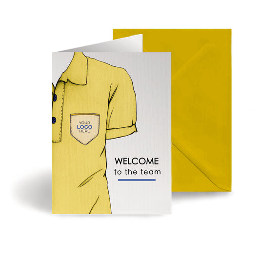 ‘Casual T-shirt’ Personalised Corporate Branded Welcome Greeting Cards image 0