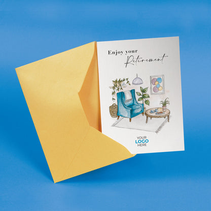 Cosy Living Room’ Personalised Corporate Branded Retirement Greeting Cards image 2