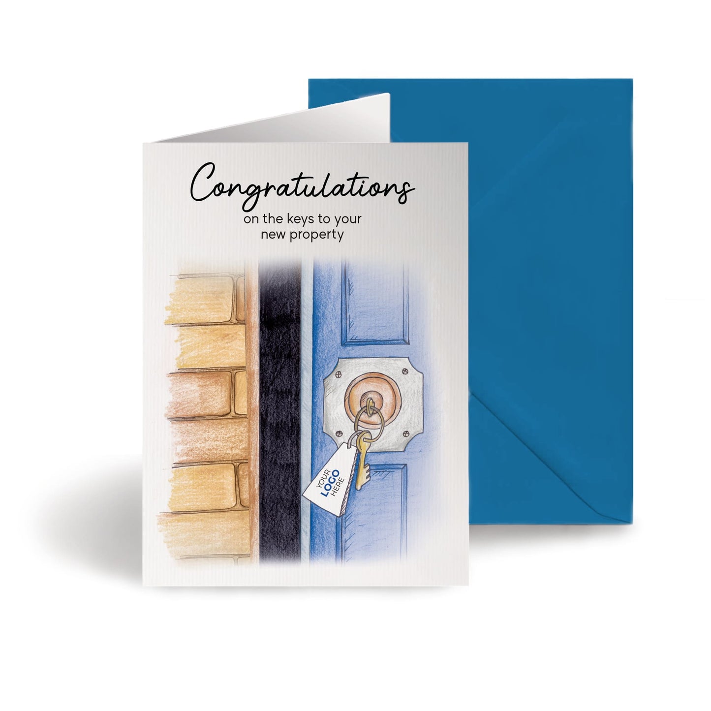 ‘Key in Door’ Personalised Corporate Branded Property Greeting Cards image 0