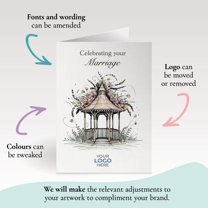 ‘Wedding Gazebo' Personalised Corporate Branded Wedding Greeting Cards image 1