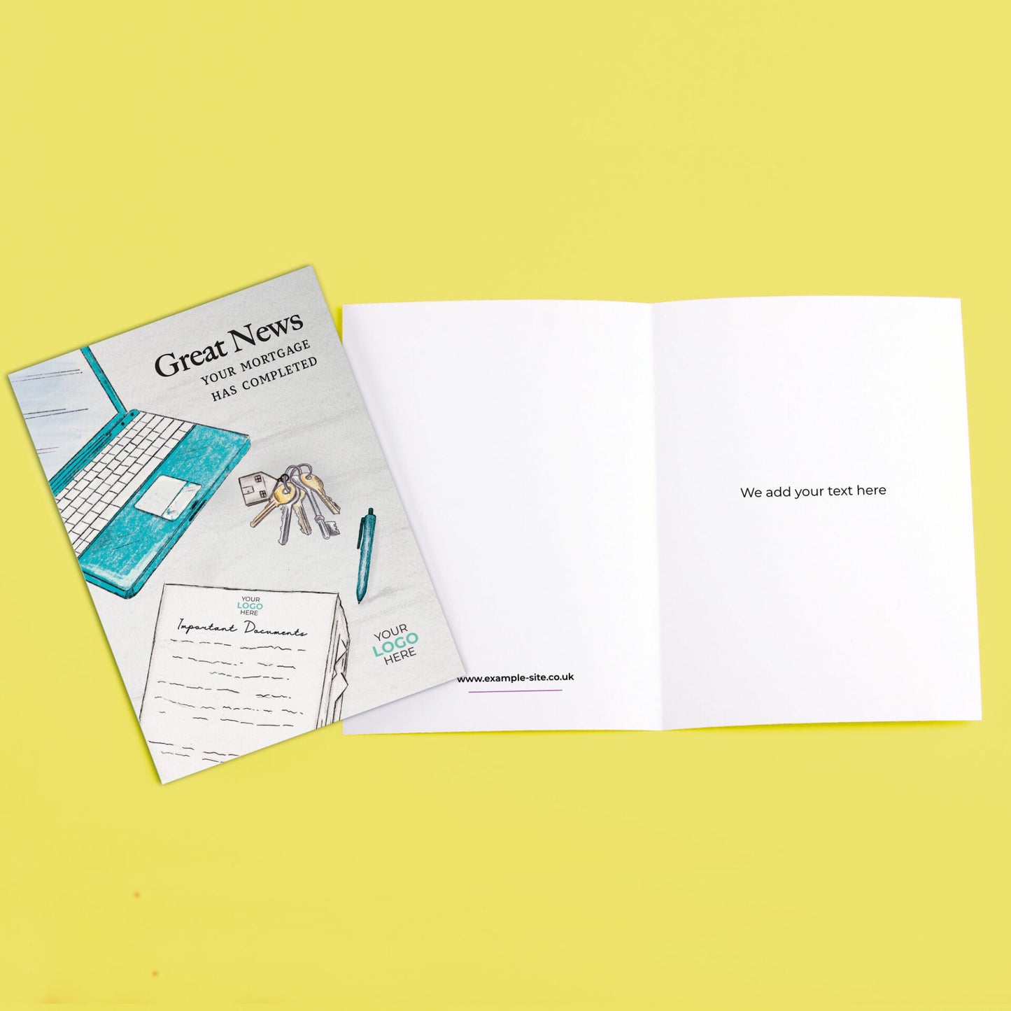 Documents & Laptop' Personalised Corporate Branded Property Greeting Cards image 3