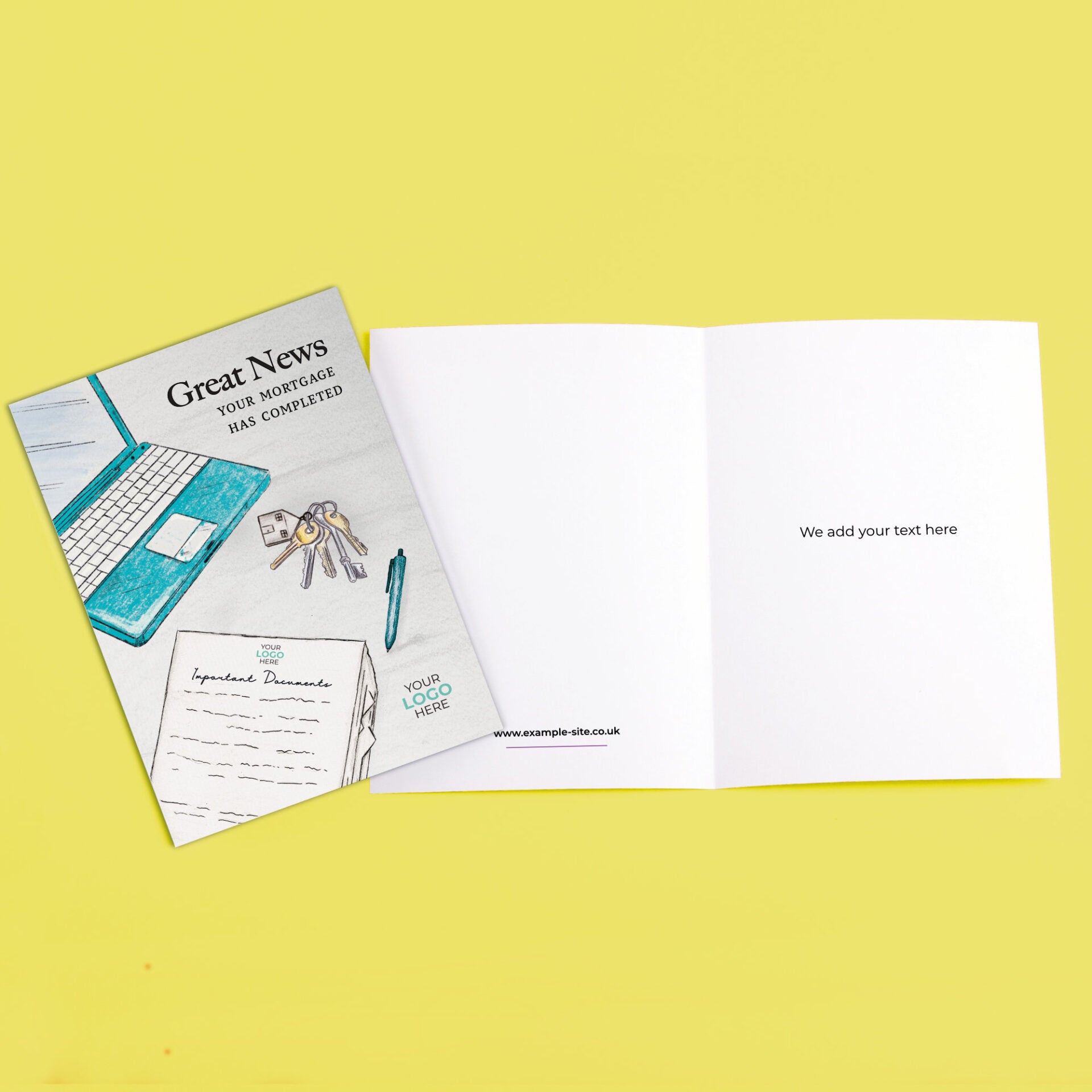 Documents & Laptop' Personalised Corporate Branded Property Greeting Cards image 3