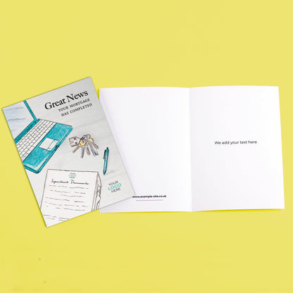 Documents & Laptop' Personalised Corporate Branded Property Greeting Cards image 3