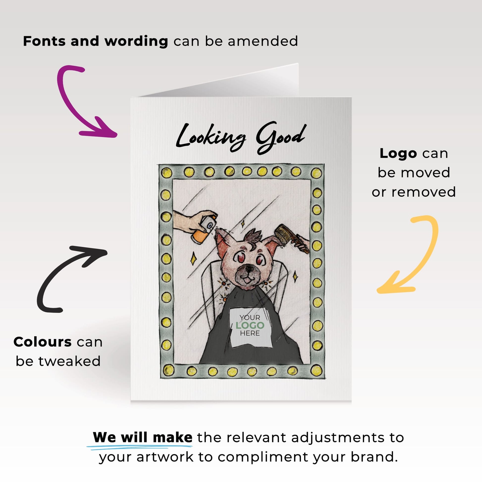 ‘Pampered Dog’ Personalised Corporate Branded All Things Dogs Greeting Cards image 1