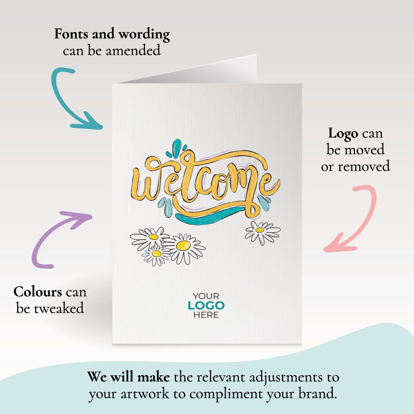 ‘Welcome Lettering' Business Welcome Cards image 2