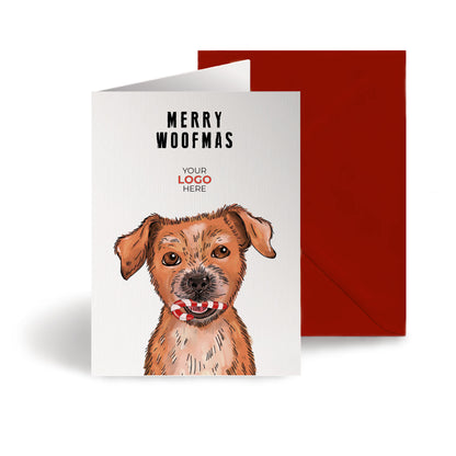 ‘Dog & Candy Cane' Personalised Company Christmas Cards image 0