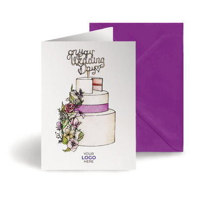 ‘Wedding Cake' Personalised Corporate Branded Wedding Greeting Cards image 0
