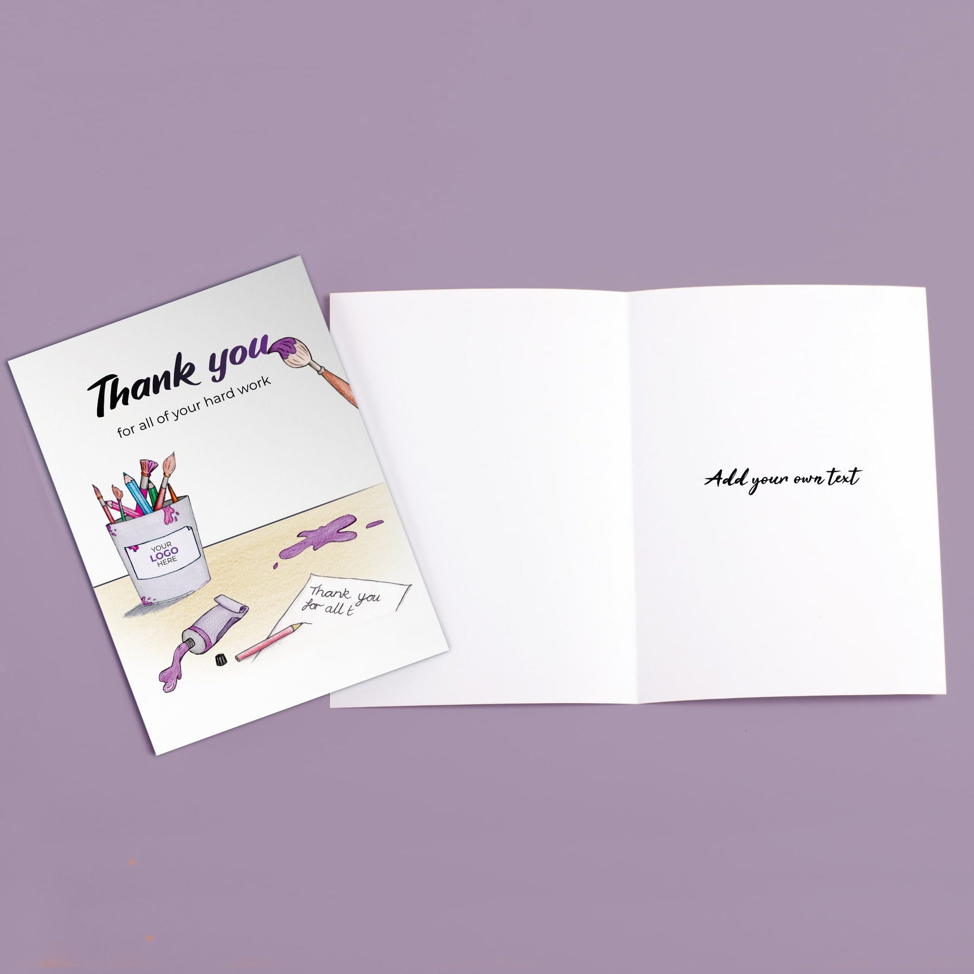 ‘Painting You’ Personalised Corporate Branded Education Greeting Cards image 3