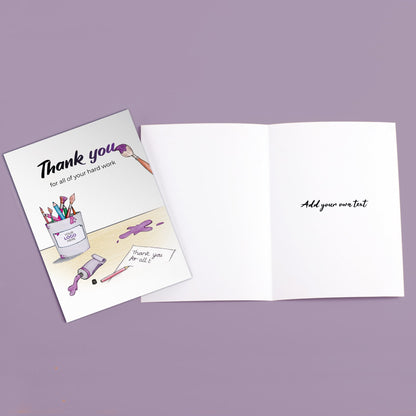 ‘Painting You’ Personalised Corporate Branded Education Greeting Cards image 3