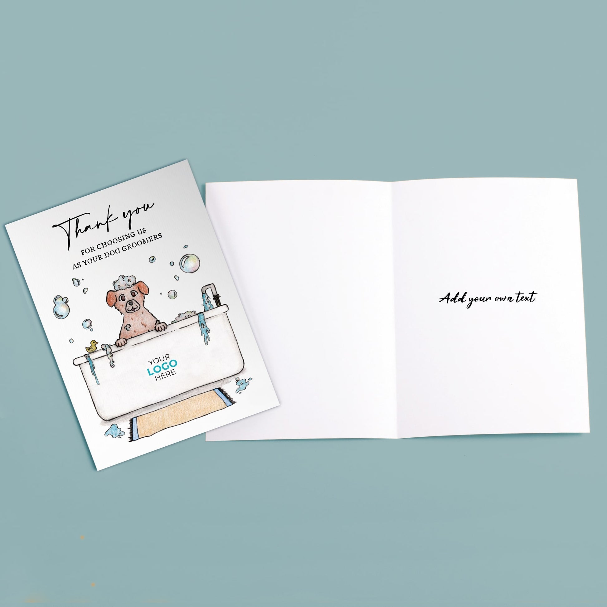 ‘Dog In Bath’ Personalised Corporate Branded All Things Dogs Greeting Cards image 2