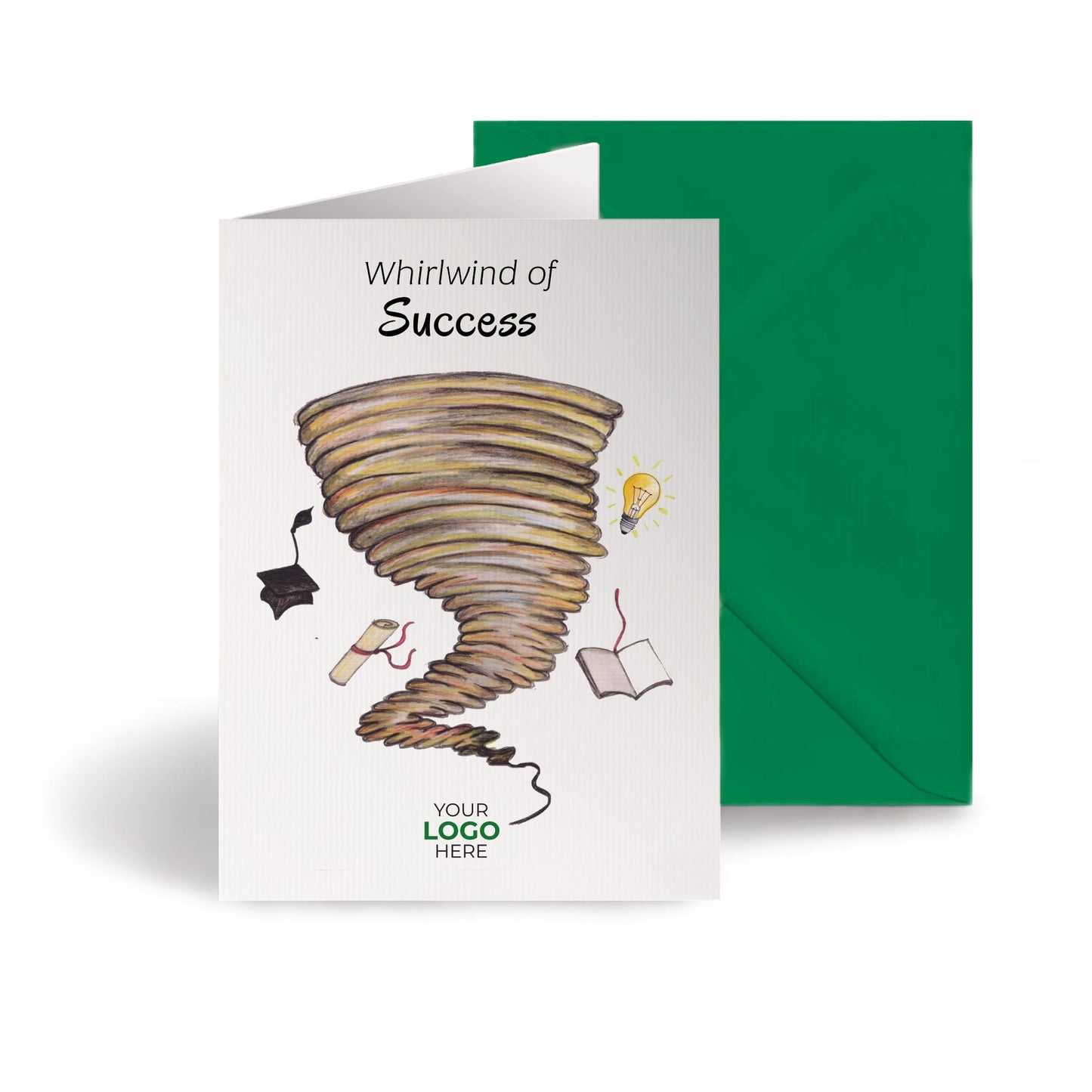 ‘Whirlwind’ Personalised Corporate Branded Education Greeting Cards image 0