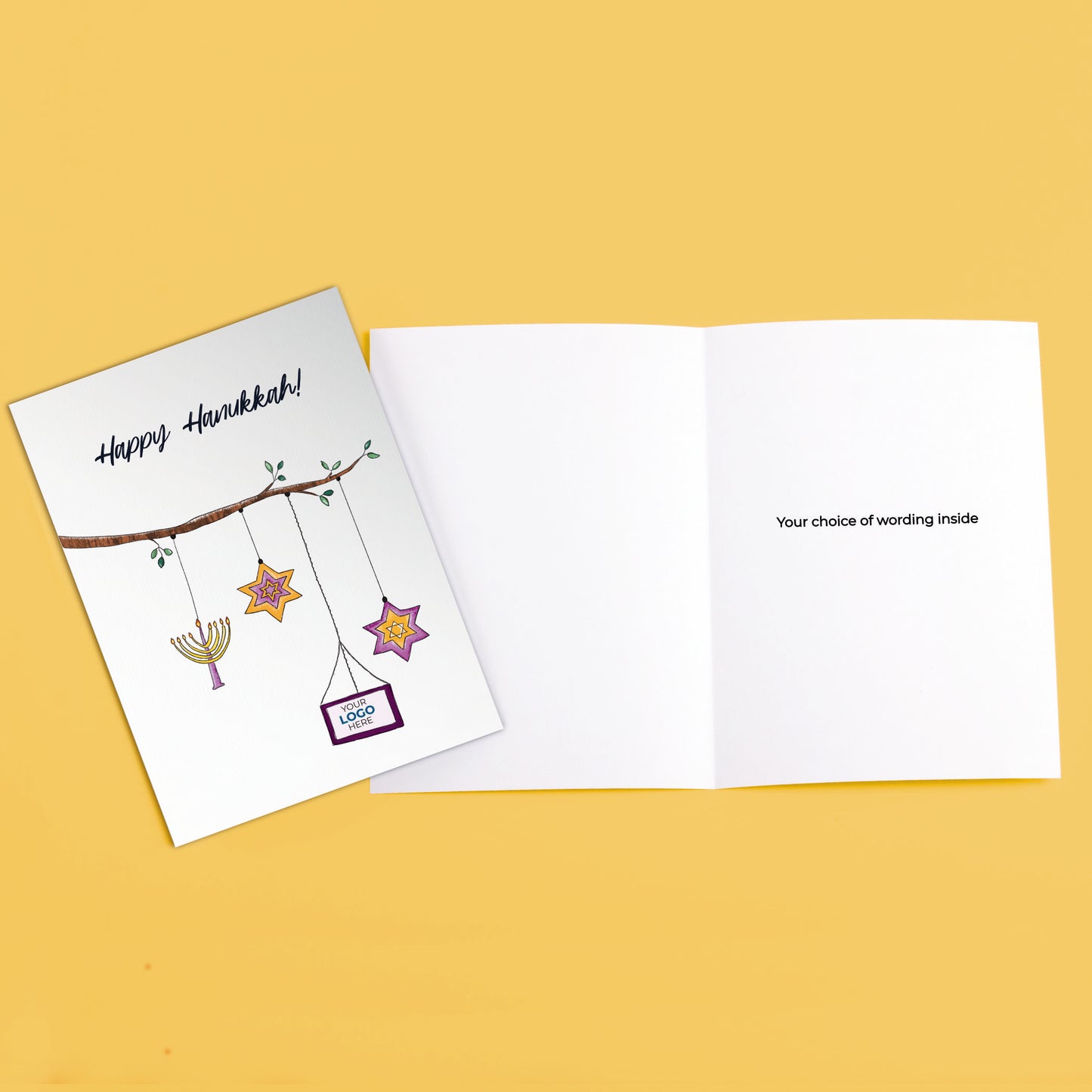 Hanukkah Branch' Business Religious Festival Cards image 3