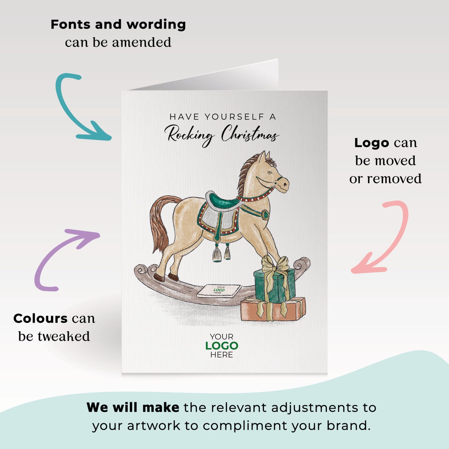 Rocking Horse & Presents' Branded Christmas Cards image 1