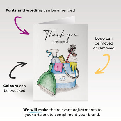 ‘Cleaning Bucket’ Personalised Corporate Branded Cleaning Industry Greeting Cards image 1