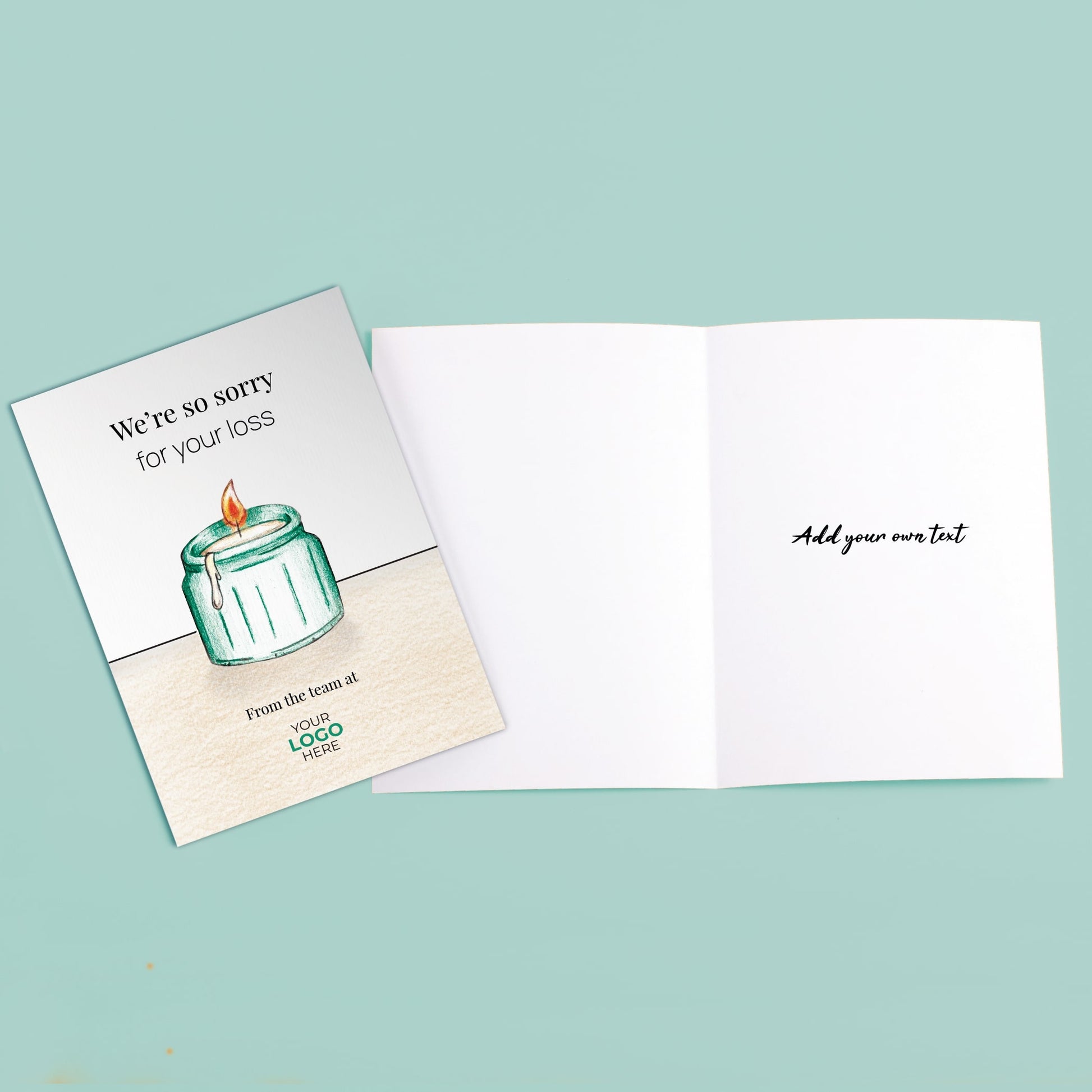 ‘Single Candle’ Personalised Corporate Branded Health Care Greeting Cards image 3