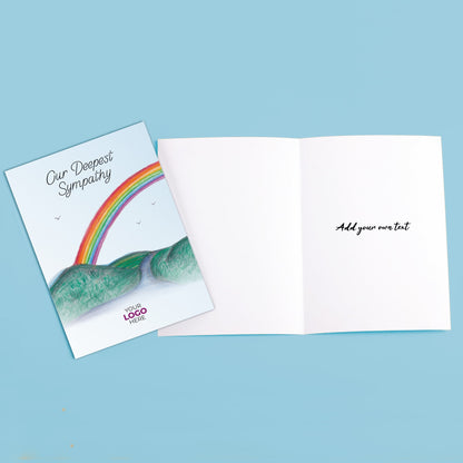 ‘Rainbow’ Personalised Corporate Branded Sympathy Greeting Cards image 3
