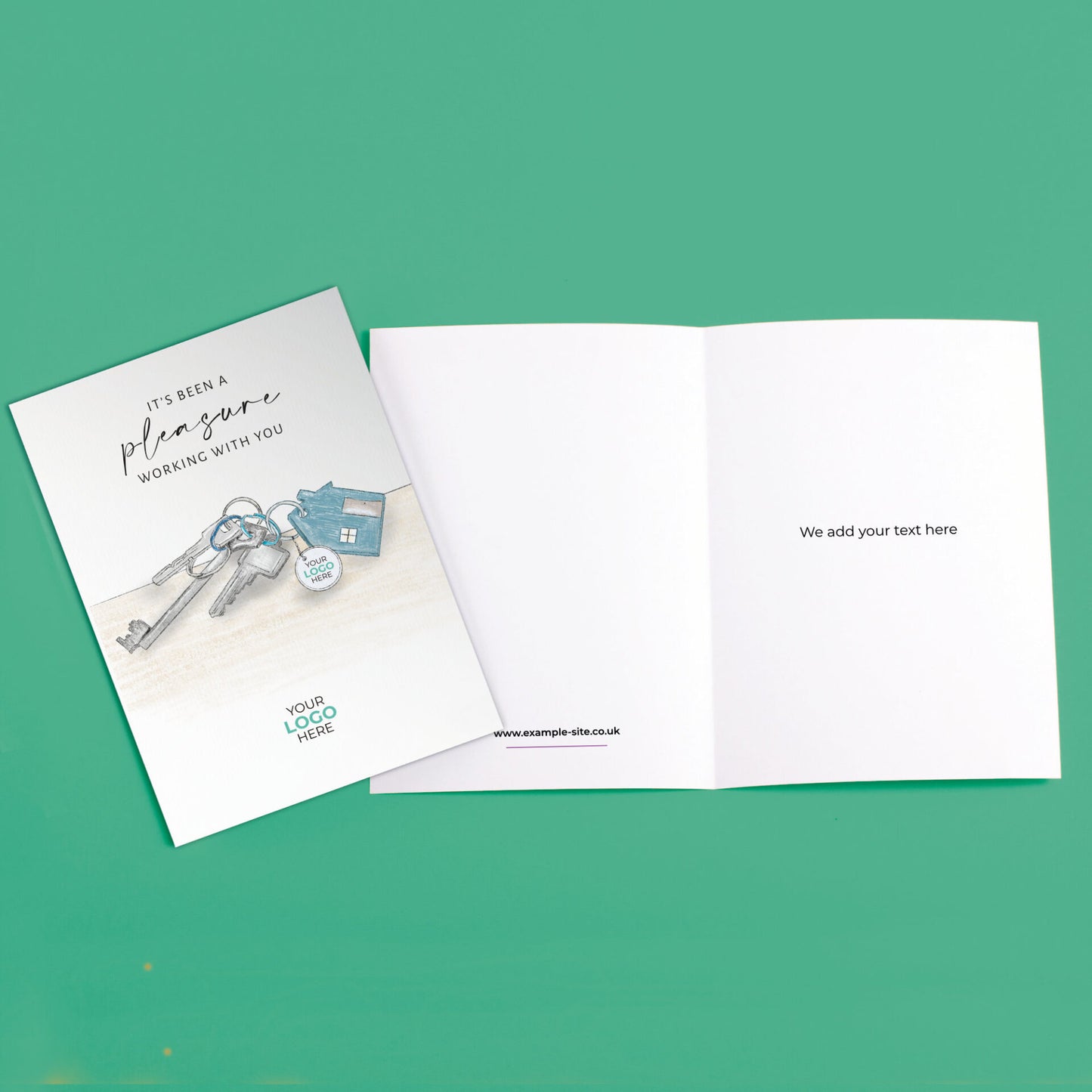 Keys on Table' Personalised Corporate Branded Property Greeting Cards image 3
