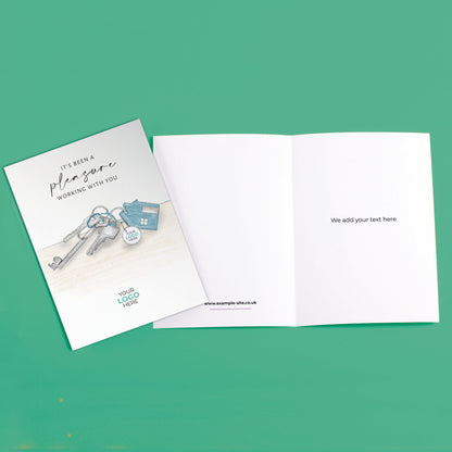 Keys on Table' Personalised Corporate Branded Property Greeting Cards image 3