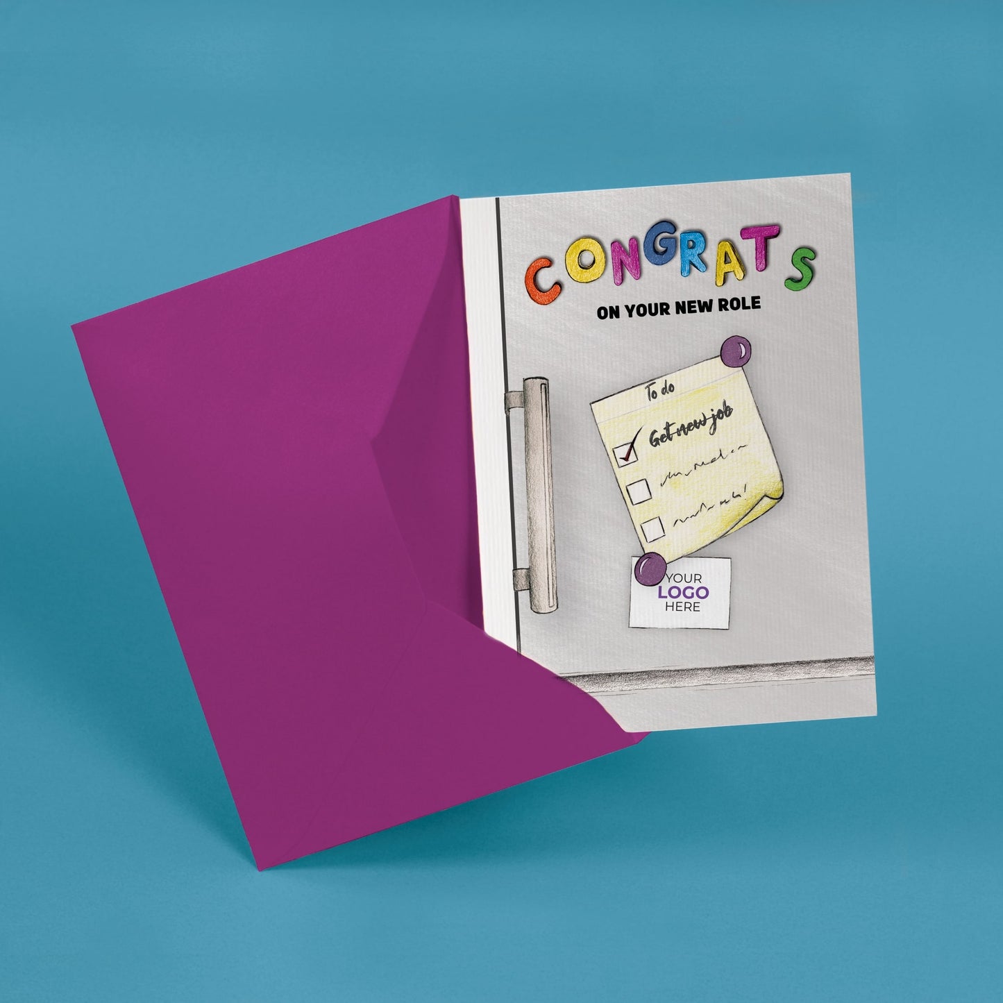 ‘Fridge Magnets’ Personalised Corporate Branded New Job Greeting Cards image 2