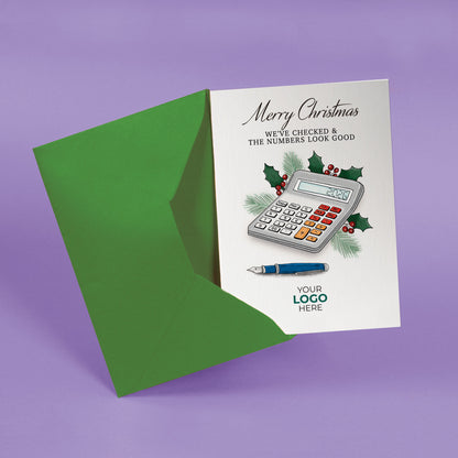 ‘Financial Christmas Calculator' Personalised Company Christmas Cards image 1