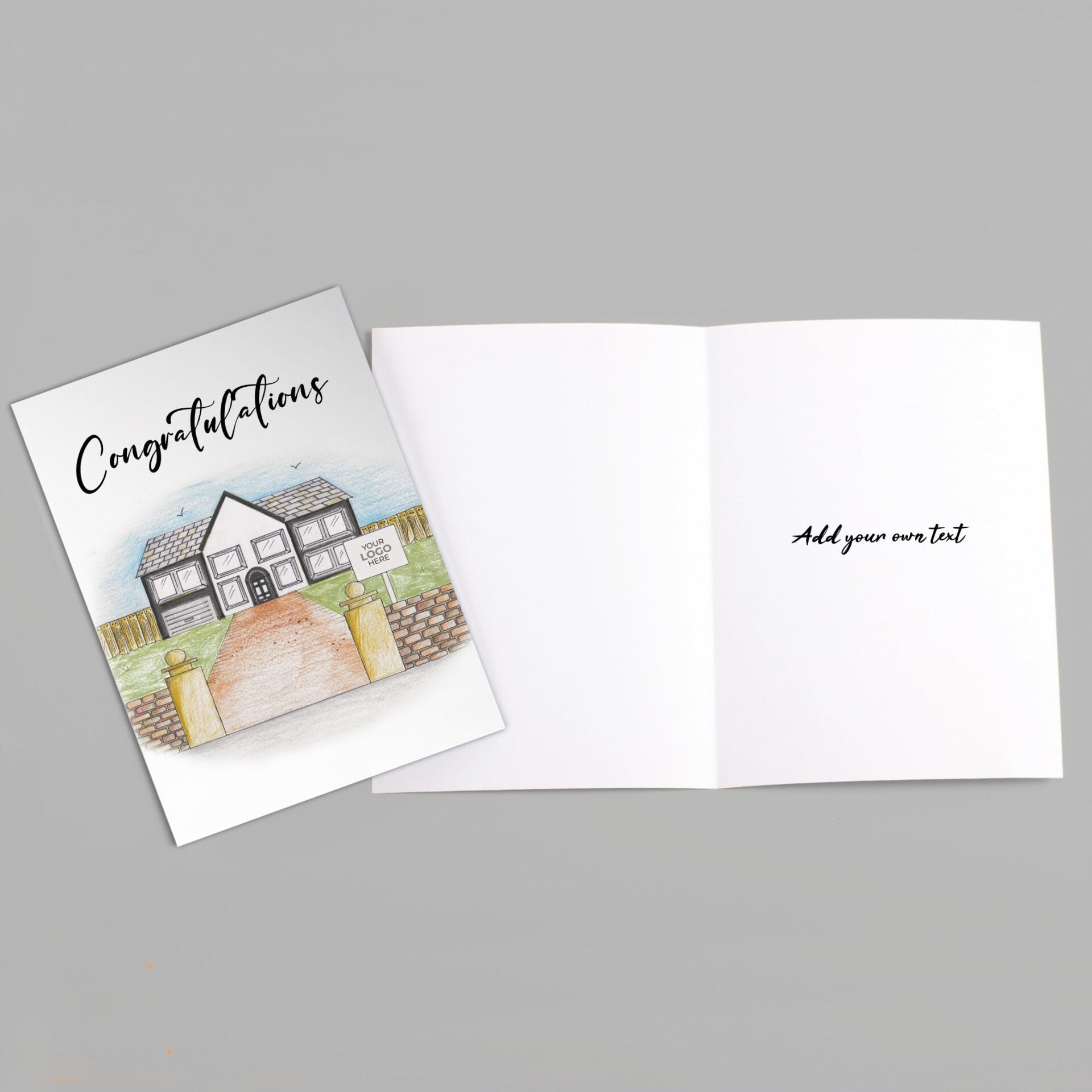 Pillar Entrance House' Personalised Corporate Branded Property Greeting Cards image 3