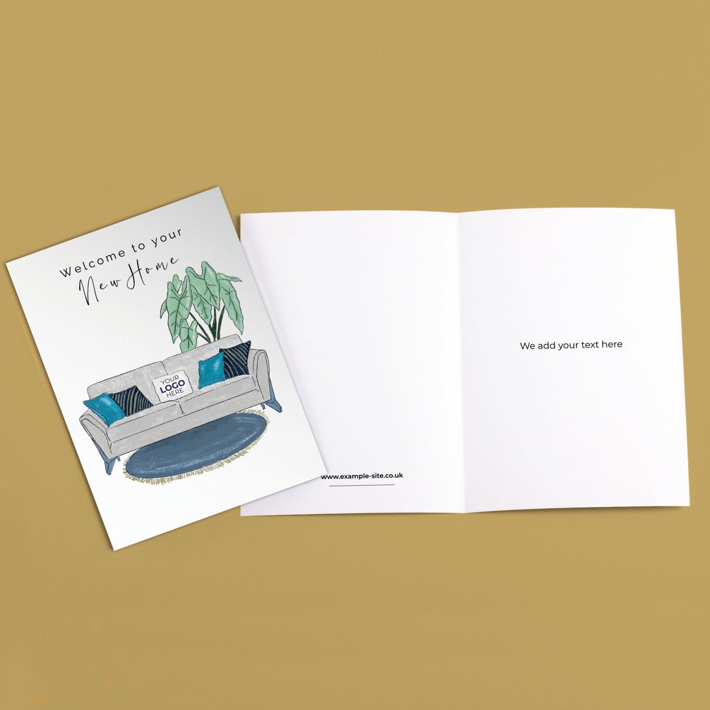 Luxurious Sofa' Personalised Corporate Branded Property Greeting Cards image 3