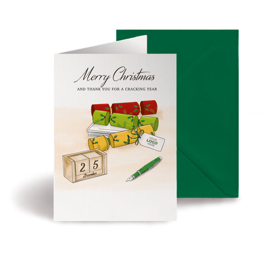 #399 - ‘Crackers Desk' Personalised Company Christmas Cards
