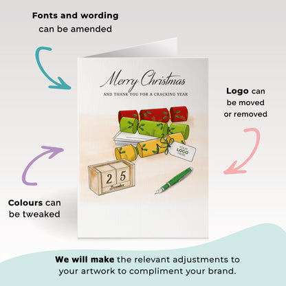 #399 - ‘Crackers Desk' Personalised Company Christmas Cards