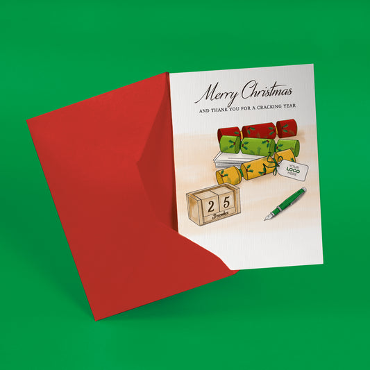 #399 - ‘Crackers Desk' Personalised Company Christmas Cards