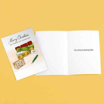 #399 - ‘Crackers Desk' Personalised Company Christmas Cards