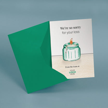 ‘Single Candle’ Personalised Corporate Branded Health Care Greeting Cards image 2