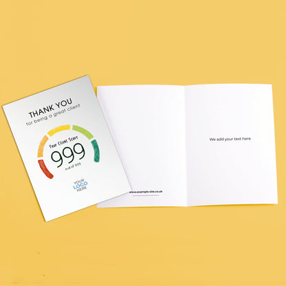‘Credit Score’ Personalised Corporate Branded Financial Greeting Cards image 3