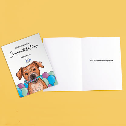 ‘Dog with Party Whistle & Balloons' Business All About Dogs Cards image 3