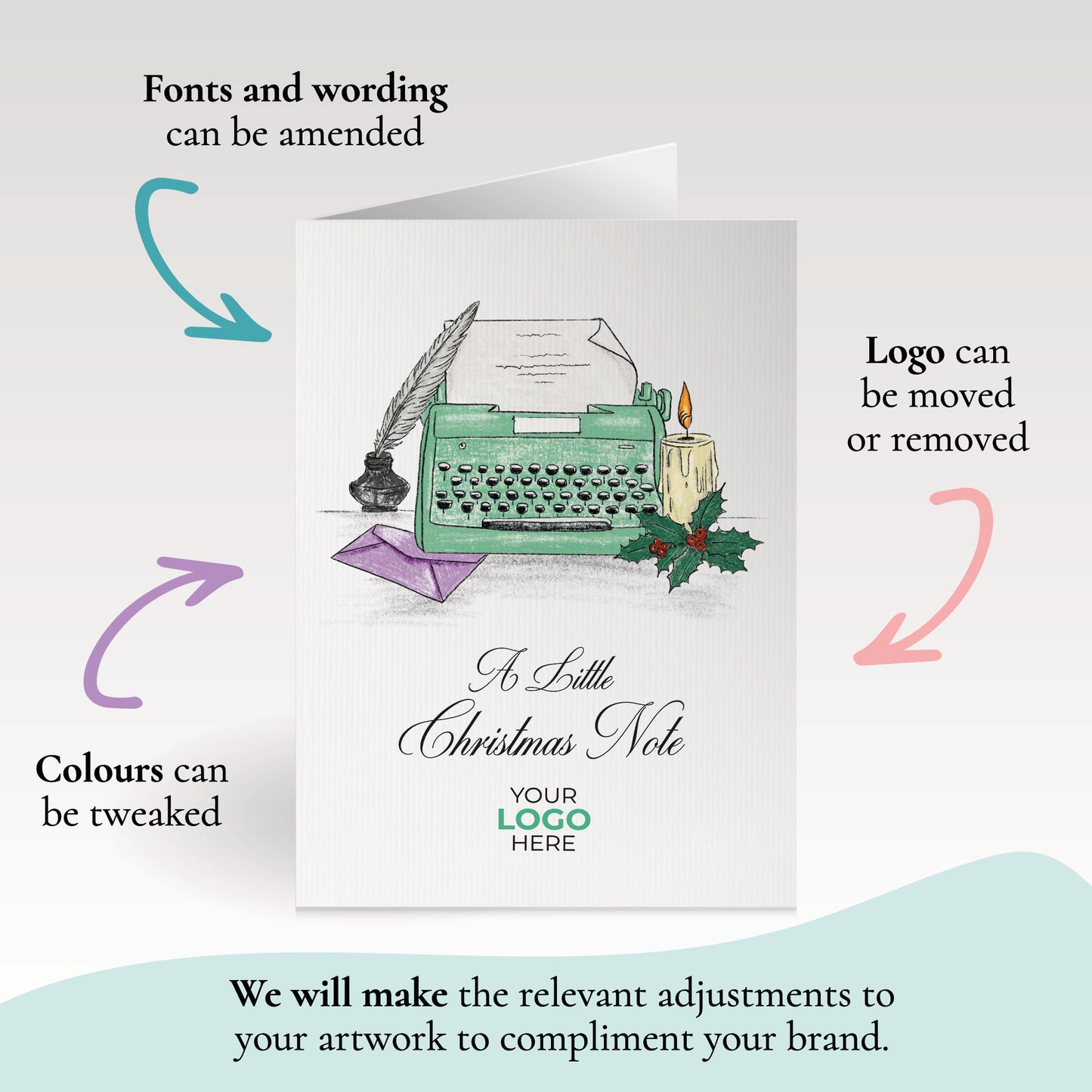 Typewriter & Candle' Branded Christmas Cards image 2