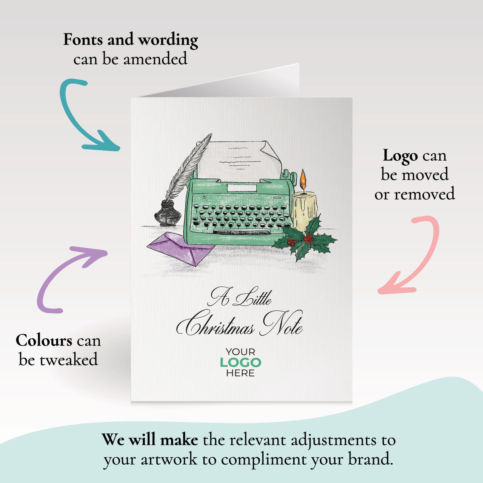 Typewriter & Candle' Branded Christmas Cards image 2