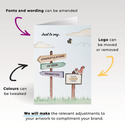 Sign Post' Personalised Corporate Branded New Job Greeting Cards image 1