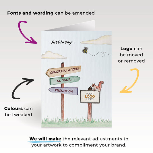 Sign Post' Personalised Corporate Branded New Job Greeting Cards image 1