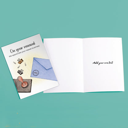‘Stamped Envelope’ Personalised Corporate Branded Financial Greeting Cards image 3