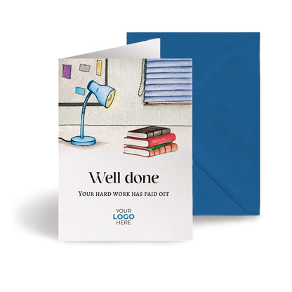 ‘Study Desk’ Personalised Corporate Branded Education Greeting Cards image 0