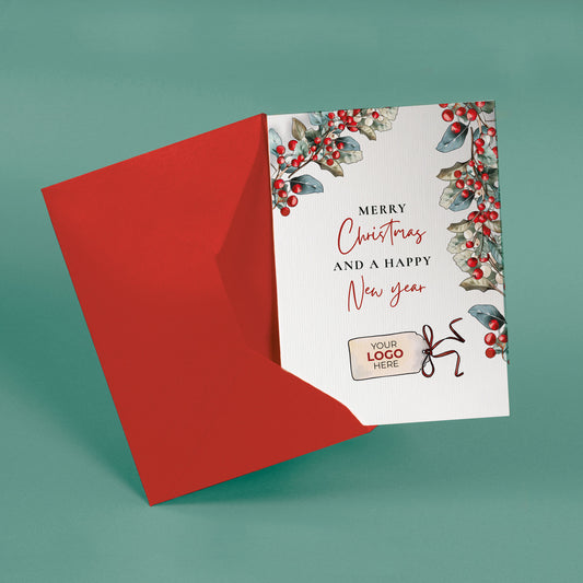 ‘Simply Holly' Personalised Company Christmas Cards image 1