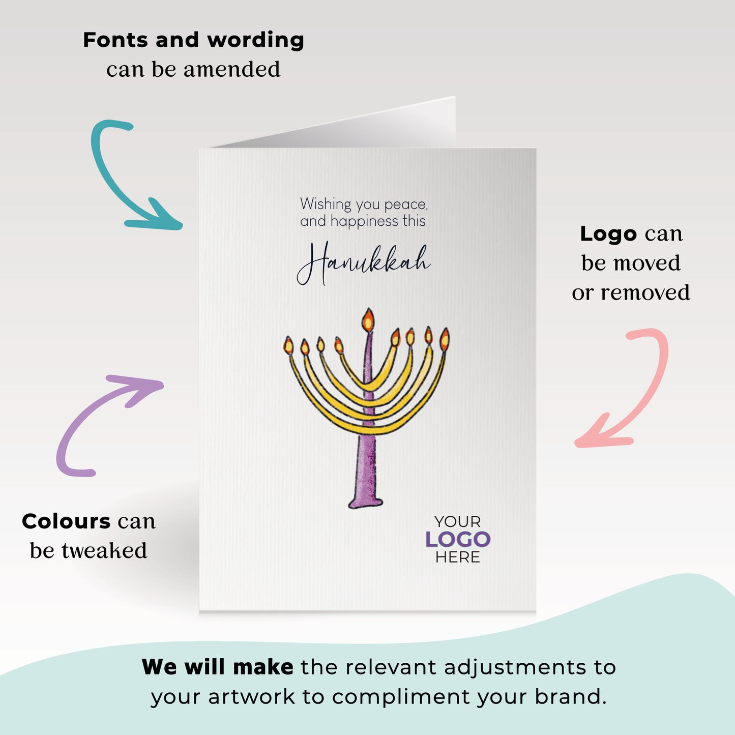 Hanukkah Candles' Business Religious Festival Cards image 2
