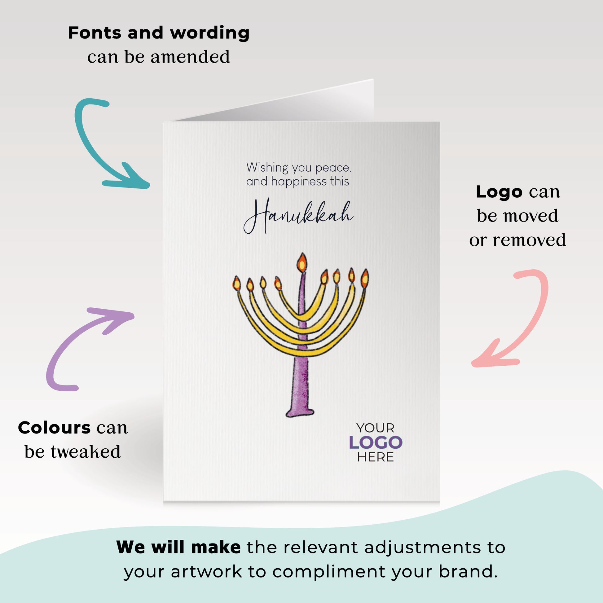 Hanukkah Candles' Business Religious Festival Cards image 2